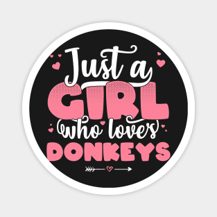 Just A Girl Who Loves donkeys - Cute donkey lover gift graphic Magnet